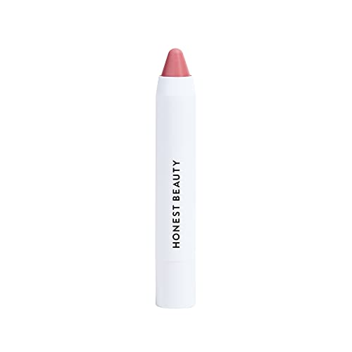 Honest Beauty Lip Crayon-Demi-Matte, Peony with Jojoba Oil & Shea Butter | Lightweight, High-Impact Color | EWG Certified + Dermatologist tested + Hypoallergenic & Cruelty free | 0.105 oz.