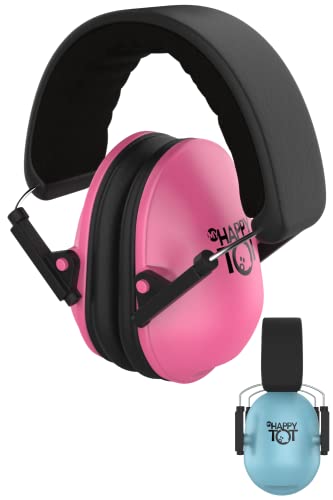 My Happy Tot Noise Cancelling Headphones for Kids, Adjustable Baby Ear Protection Earmuffs with Ergonomic Design, Pink