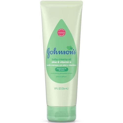 Johnsons Baby Oil Creamy Aloe & Vitamin E, 8 fl oz each