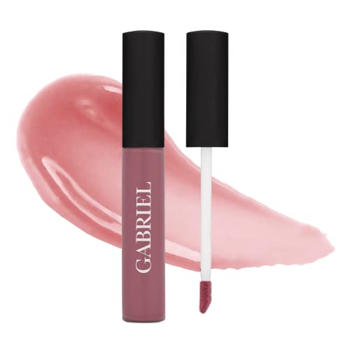 Gabriel Cosmetics Lip Gloss, Natural Lipgloss, Paraben Free, Vegan, Gluten-free,Cruelty-free, Non GMO, High performance and long lasting, Infused with Jojoba Seed Oil and Aloe.27 fl oz. (Softberry)