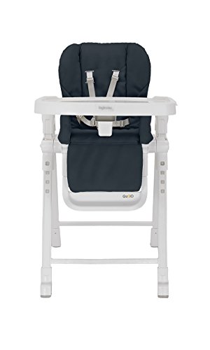 Inglesina Gusto Folding Convertible High Chair For Baby & Toddler Chair With Removable Tray, 4-position height adjustable, 3-position reclining seat, Adjustable Footrest, Graphite