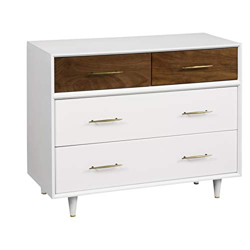 Babyletto 4-Drawer Assembled Dresser in White/Natural Walnut