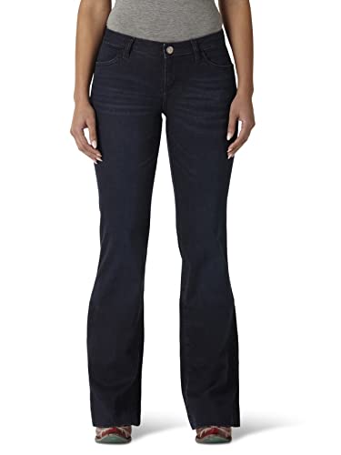 Wrangler womens Retro Mae Mid Rise Wide Leg Trouser Jeans, Dark Blue, 9 1 US