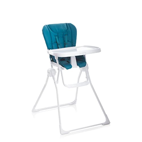 Joovy Nook High Chair Featuring Four-Position Adjustable Swing Open Tray, and Removable, Dishwasher-Safe Tray Insert for Easy Cleaning - Folds Down Flat for Easy Storage (Turquoise)