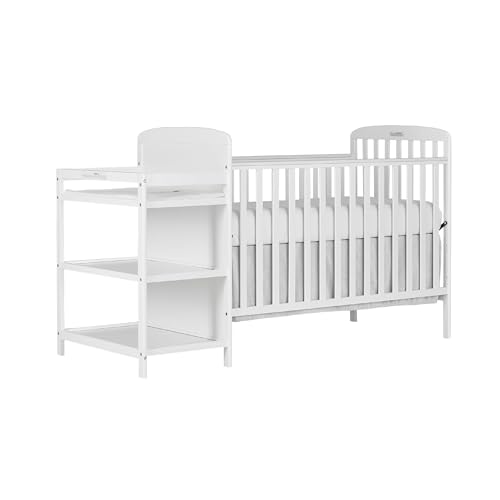 Dream On Me Anna 4-In-1 Full-Size Crib And Changing Table Combo In White