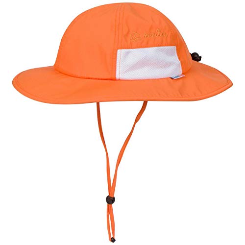 SwimZip Unisex Child Wide Brim Sun Protection Hat UPF 50+ Adjustable | Orange 2-8