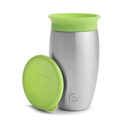 Munchkin® Miracle® 360 Toddler Sippy Cup, Spill Proof, 10 Ounce, Stainless Steel, Green