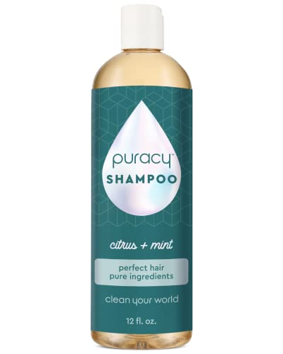 Puracy Shampoo, Gently Clarifying for All Hair & Scalp Types, Perfect Hair from Pure Ingredients, Enriched with Rosemary Oil to Stimulate Hair Growth, Sulfate-Free and Color Treated-Safe, 12 Oz