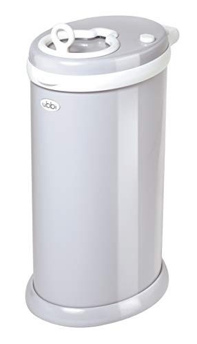 Image of UBBI Steel Odor Locking, No Special Bag Required Money Saving, Awards-Winning, Modern Design Registry Must-Have Diaper Pail, Gray