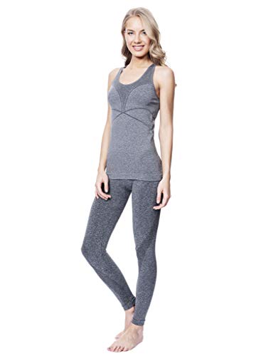 MOTHERS ESSENTIALS High Waist Tummy Compression Control Slimming Leggings (Medium, Gray)