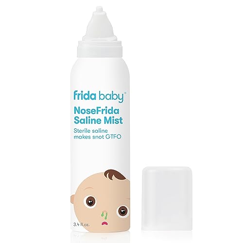 Frida Baby NoseFrida Saline Mist | Baby Saline Nasal Spray to Soften Nasal Passages for Use Before NoseFrida The SnotSucker, 3.4 fl.oz.