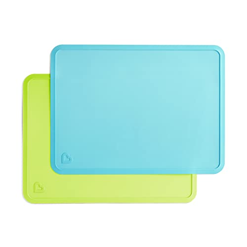 Munchkin® Spotless™ Silicone Placemats for Kids, 2 Pack, Blue/Green