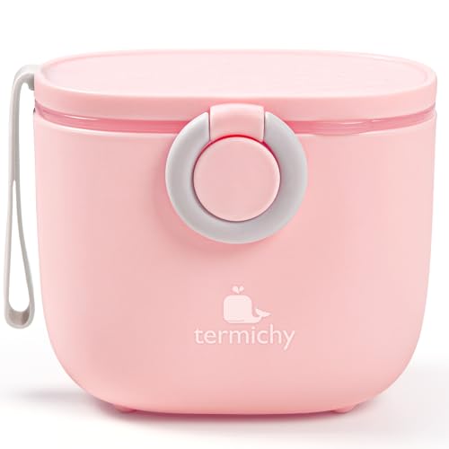 Termichy Baby Formula Dispenser, Portable Milk Powder Dispenser Container with Carry Handle and Scoop for Travel Outdoor Activities with Baby Infant, 8.8OZ, 0.55LB, 250g (Pink)