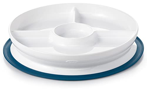 OXO Tot Stick & Stay Suction Divided Plate - Navy