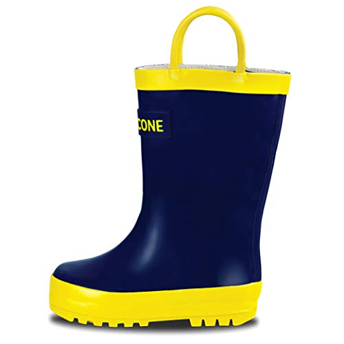 Lone Cone Rain Boots with Easy-On Handles for Toddlers and Kids, Navy Blue, Toddler 6