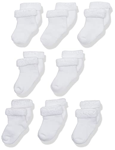 Gerber Unisex Baby 8-Pair Wiggle-Proof Sock white 12 Months