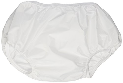 Dappi Waterproof 100% Nylon Diaper Pants, White, Large Fits 26-31 pounds (2 Count)