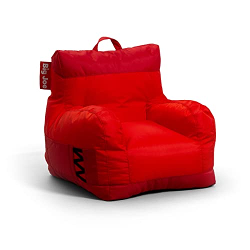 Big Joe Dorm Bean Bag Chair with Drink Holder and Pocket, Two Tone Red Smartmax, Durable Polyester Nylon Blend, 3 feet