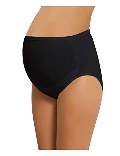 NBB Women's Adjustable Maternity high cut 100% Cotton underwear, Brief Black Small