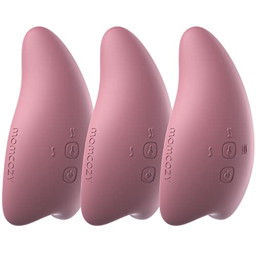 Momcozy Lactation Massager, Breastfeeding Essentials, Breast Pump Accessories for Improve Milk Flow, Heat & Vibration for Relieve Clogged Ducts, Engorgement, Mastitis, 3 Pack (Dusty Rose)