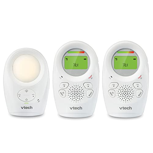 VTech DM1211-2 DM1211 Digital Audio Baby Monitor with Enhanced Range (2 Parent Units), Silver, 3 Piece Set