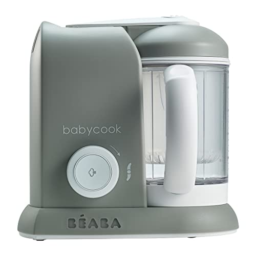 BEABA Babycook Solo 4 in 1 Baby Food Maker, Processor, Steam Cook and Blender, Large Capacity 4.5 Cups, Healthy at Home, Dishwasher Safe, Cloud