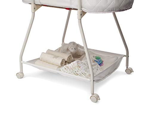 Delta Children Deluxe Sweet Beginnings Bedside Bassinet - Portable Crib with Lights and Sounds, Turtle Dove