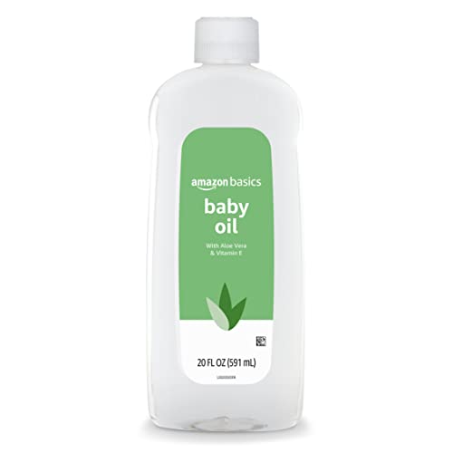 Amazon Basics Baby Oil with Aloe Vera & Vitamin E, 20 Fl Oz (Pack of 1) (Previously Solimo)