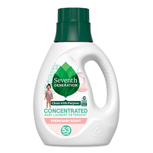 Seventh Generation Concentrated Baby Laundry Detergent, Stain Fighting Formula, Fresh Scent, 40 oz (53 Loads)