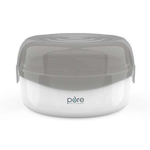 Pure Enrichment® PureBaby® Microwave Bottle Sterilizer - Fast and Easy Natural Steam Sterilizer, 8 Bottle Capacity, BPA Free - Ideal for Bottles, Pacifiers, Training Cups, and Breast Pump Parts