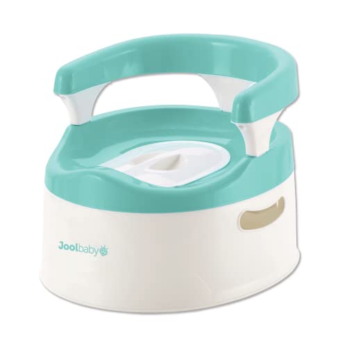 Child Potty Training Chair for Boys and Girls, Handles & Splash Guard - Comfortable Seat for Toddler - Jool Baby (Aqua)
