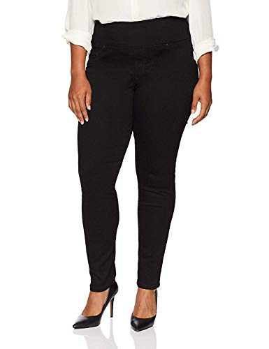 Lee Women's Plus Size Sculpting Slim Fit Skinny Leg Pull on Jean, Black, 24W Long