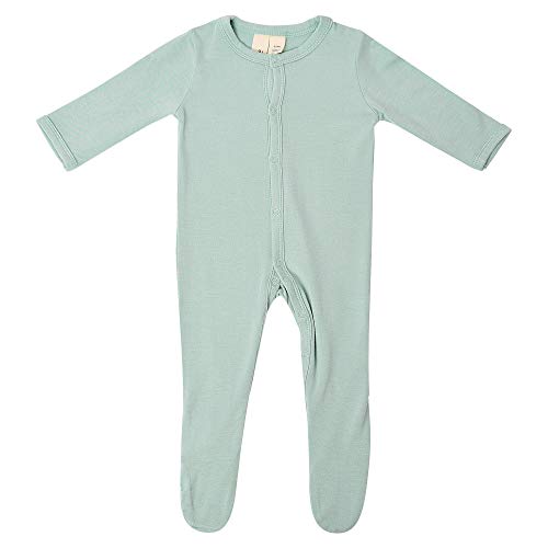 KYTE BABY Unisex Soft Bamboo Rayon Footies, Snap Closure, 3-6 Months, Sage