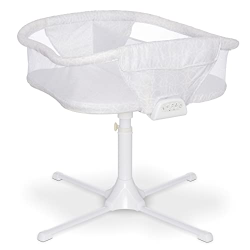HALO BassiNest Twin Sleeper, Bedside Double Bassinet, Adjustable, Soothing Center with, Vibration, Soothing Sounds and Lullabies – Premiere Series, Sand Circle