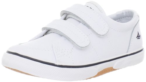 Sperry Halyard Hook & Loop Boat Shoe (Toddler/Little Kid),White,7 M US Toddler