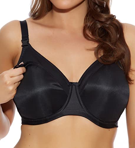 Elomi Women's Plus Size Smoothing Underwire Molded Nursing Bra, Black, 34G UK