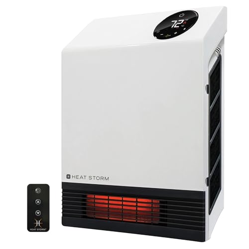 Heat Storm Deluxe Space 1000 Watt Infrared Wall Mount Electric Heater, White