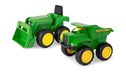 John Deere Vehicle Set - Includes Dump Truck Toy and Tractor Toy with Loader - Ages 18 Months and Up - 6 Inch, Green, 2 Count