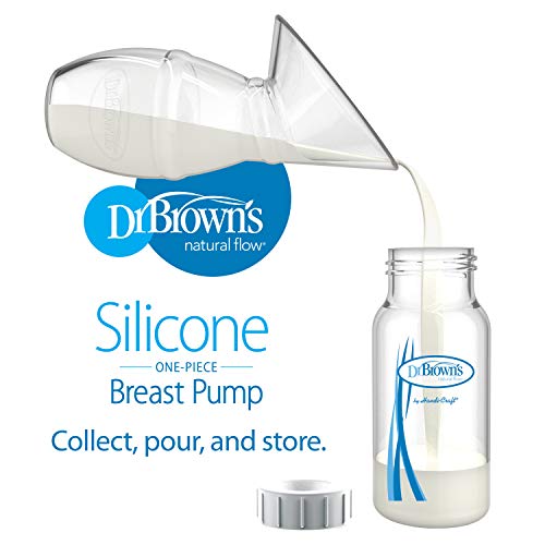 Dr. Brown's Silicone Breast Pump Breast Milk Catcher with Options+ Anti-Colic Baby Bottle & Travel Bag