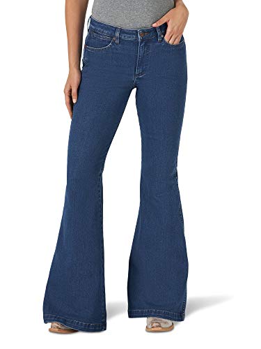 Wrangler Women's Misses Retro Premium High Rise Trumpet Flare Leg Jean, Flame, 26W x 34L