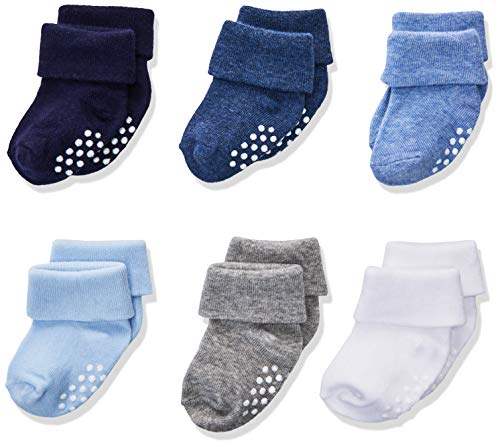 Jefferies Socks baby boys Non-skid Turn Cuff 6 Pair Pack Casual Sock, Boy Multi, 12-24 Months US