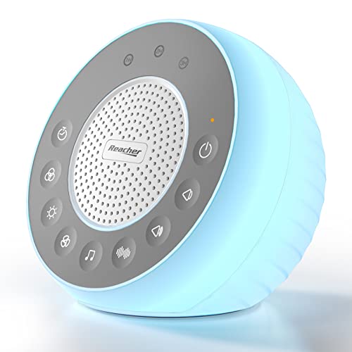 REACHER R2 White Noise Sound Machine and Night Light, 31 Soothing Sounds to Help Baby Sleeping, Nursery Nightlight, White/Pink/Brown Noise Machine for Adults Office Privacy, Noise Canceling