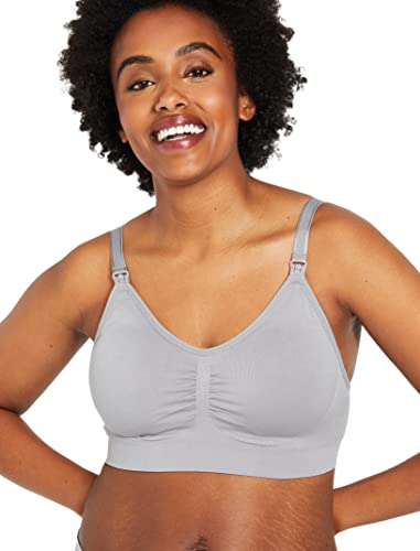 Motherhood Maternity Women's Maternity Seamless Clip Down Nursing Bra, Grey, X-Large