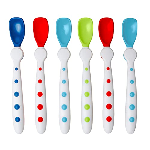 First Essentials by NUK Rest Easy Spoons, Pack of 6 (Color May Vary)