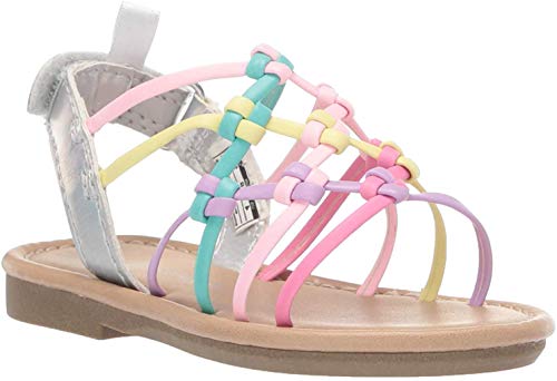 carter's Girl's Edina Metallic Strappy Sandal, Multi, 2 M US Little Kid