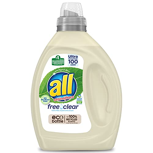all Laundry Detergent Liquid, Free Clear Eco, Plant-Based Clean, Ultra-Concentrated, 100 Loads