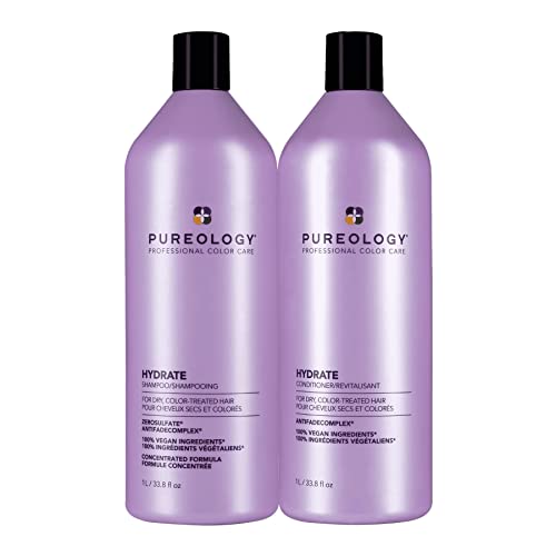 Pureology Hydrate Moisturizing Shampoo | For Medium to Thick Dry, Color Treated Hair | Sulfate-Free | Vegan