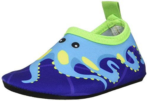 Bigib Toddler Kids Swim Water Shoes Quick Dry Non-Slip Water Skin Barefoot Sports Shoes Aqua Socks for Boys Girls Toddler, Blue Octopus, 8 Toddler