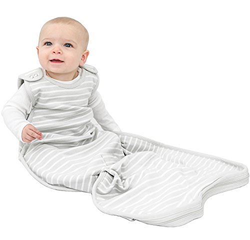 Woolino 4 Season Baby Sleep Sack - Ultimate Merino Wool Baby Sleeping Bag - Two-Way Zipper Adjustable Universal Size Sleep Sack for Baby (2-24 Months) - Birch Gray