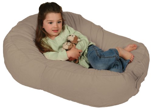 Leachco Pillay Plush Sling-Style Lounger, Latte